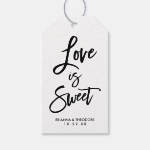 Chic Hand Lettered Bröllop Gif Märkre Kärlek är Sö Presentetikett