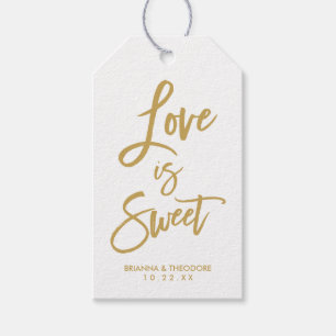 Chic Hand Lettered Bröllop Gif Märkre Kärlek är Sö Presentetikett