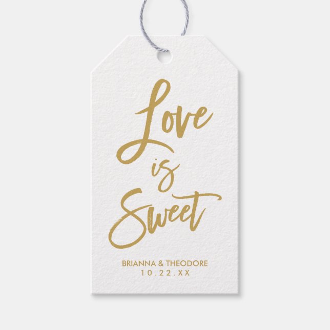 Chic Hand Lettered Bröllop Gif Märkre Kärlek är Sö Presentetikett (Framsidan)