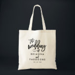 Chic Hand Lettered Bröllop Helg Tote Bag Tygkasse<br><div class="desc">Dessa moderna och chic personlig tote bags är underbara som favoriter eller välkomstpåsar för ert bröllop.</div>