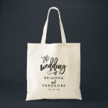 Chic Hand Lettered Bröllop Helg Tote Bag Tygkasse<br><div class="desc">Dessa moderna och chic personlig tote bags är underbara som favoriter eller välkomstpåsar för ert bröllop.</div>