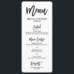 Chic Hand Lettered Bröllop Menu Meny<br><div class="desc">Modern meny.</div>