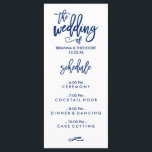 Chic Hand Lettered Bröllop Menu Navy Blue Meny<br><div class="desc">Köp vår online till butiken för att se mer delart i den här utformningen!</div>