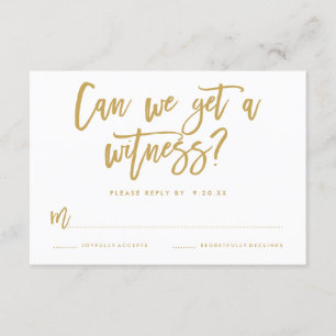 Chic Hand Lettered Bröllop OSA Card i Guld Kort