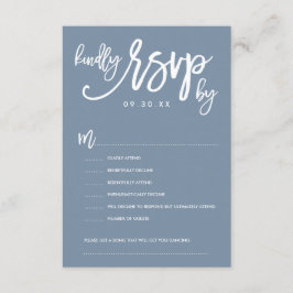 Chic Hand Lettered Bröllop OSA Dusty Blue