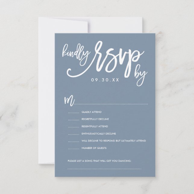 Chic Hand Lettered Bröllop OSA Dusty Blue (Framsida)