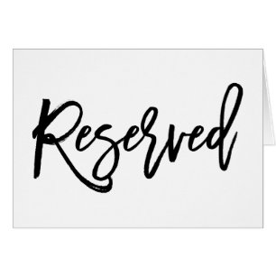 Chic Hand Lettered Bröllop Reserved Signerad Hälsningskort