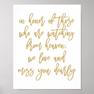 Chic Hand Lettered Bröllop saknas i Loved Ones Gul Poster