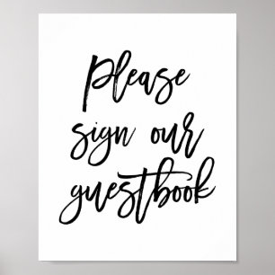 Chic Hand Lettered Bröllop signerade vår gäst Bok Poster