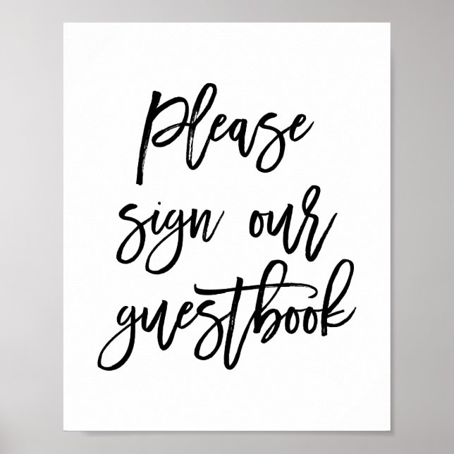 Chic Hand Lettered Bröllop signerade vår gäst Bok Poster (Framsidan)