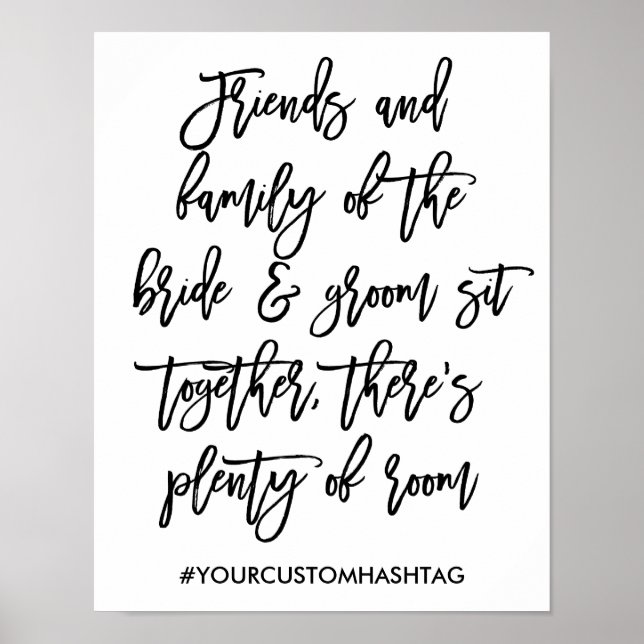 Chic Hand Lettered Bröllop Sittmärkning Poster (Framsidan)