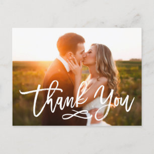 Chic Hand Lettered Bröllop Tack vykort