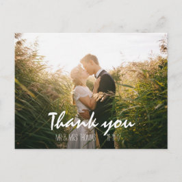 Chic Hand Lettered Bröllop Tack vykort