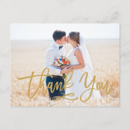 Chic Hand Lettered Bröllop Tack vykort Guld