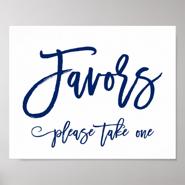 Chic Hand Lettered bröllopsfavoriter signerar flot Poster (Framsidan)