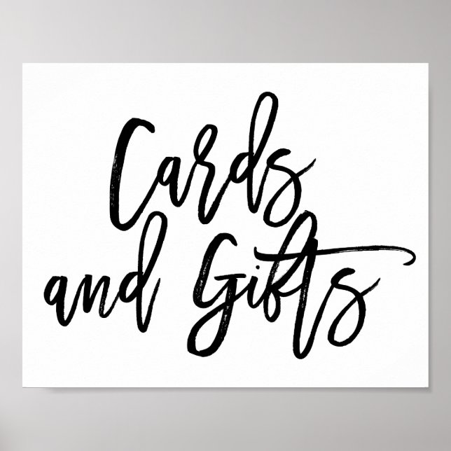 Chic Hand Lettered Bröllopskort & Gifts-tecken Poster (Framsidan)