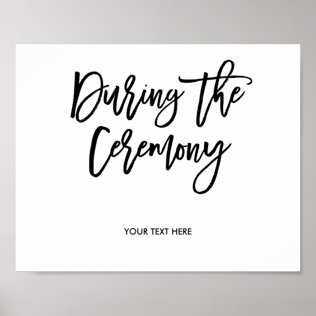Chic Hand Lettered Ceremony-tecken Poster (Framsidan)