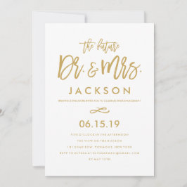 Chic Hand Lettered Dr. & Mrs Förlovningsfest Inbjudningar