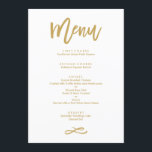 Chic Hand Lettered Guld Bröllop Menu Meny<br><div class="desc">Guld Bröllop Menu</div>