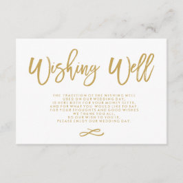 Chic Hand Lettered Guld Bröllop Wishing well Tilläggskort