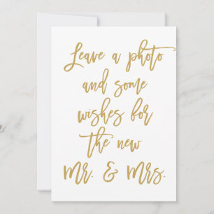 Chic Hand Lettered Guld Photo and Önskemål Rådkort