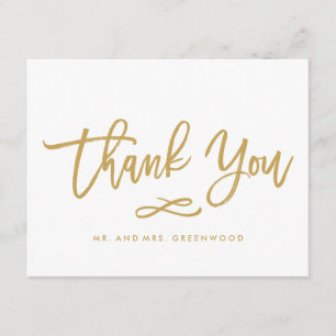 Chic Hand Lettered Guld Tack Flat Card Kort
