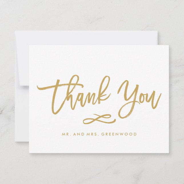 Chic Hand Lettered Guld Tack Flat Card Kort (Framsida)