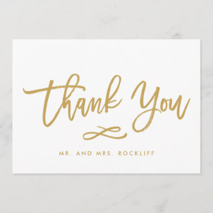 Chic Hand Lettered Guld Tack Flat Kort