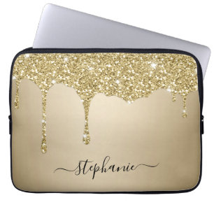 Chic Hand Lettered Namn Glitter Gnistra Drives Laptop Fodral