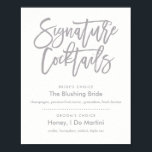 Chic Hand Lettered Namnteckning Cocktails Menu Poster<br><div class="desc">Namnteckning menyn Cocktails</div>