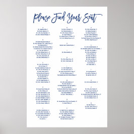 Chic Hand Lettered Navy Alfabetical Sektdiagram Poster