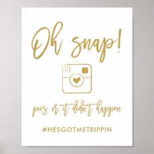 Chic Hand Lettered Oh Snap Bilder Hashtag Guld Poster