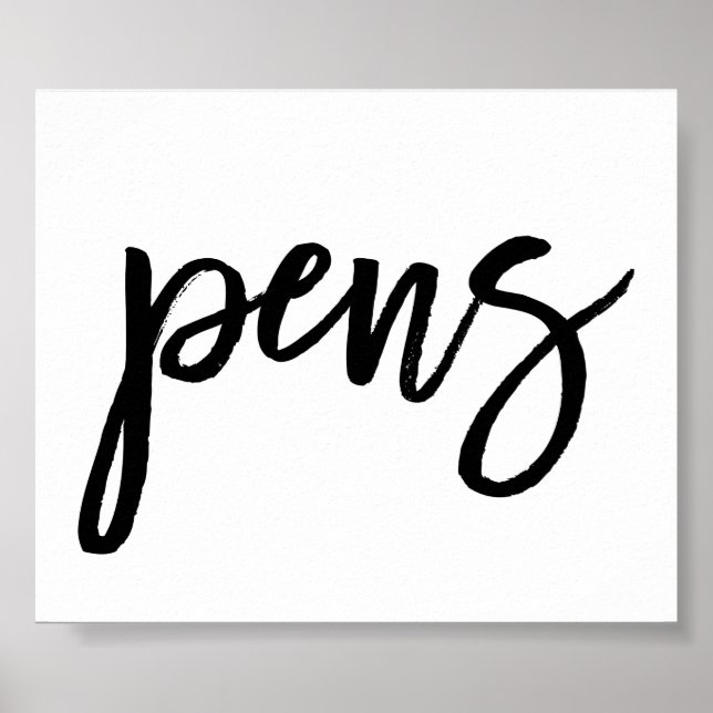 Chic Hand Lettered Pens-tecken Poster (Framsidan)