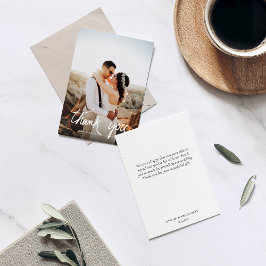 Chic Hand Lettered Photo Bröllop Tack Kort