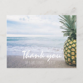 Chic Hand Lettered Pineapple Tack Postcard Vykort