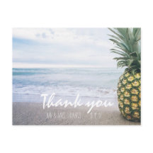 Chic Hand Lettered Pineapple Tack Postcard
