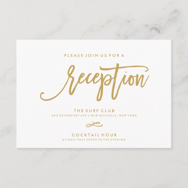 Chic Hand Lettered Reception Accomododdons 2-sidig Tilläggskort (Framsida)