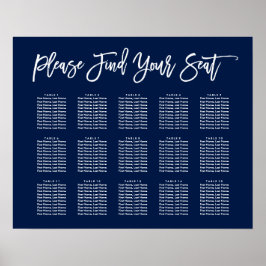 Chic Hand Lettered Sittplatsdiagrammets marin Poster
