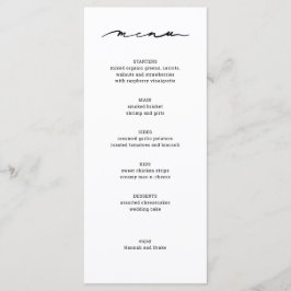 Chic Hand Lettered Wedding Reception Menu Meny