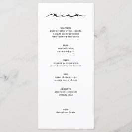Chic Hand Lettered Wedding Reception Menu Meny
