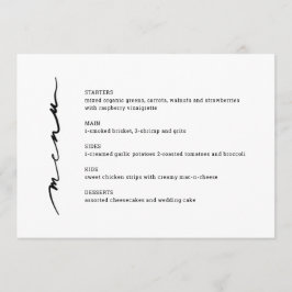 Chic Hand Lettered Wedding Reception Menu Meny