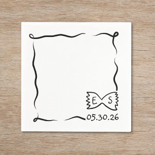 Chic Hand plockade Bowtie Pasta Middagen Party Brö Pappersservett