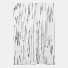 Chic hand plockade rand, svart och vit kökshandduk