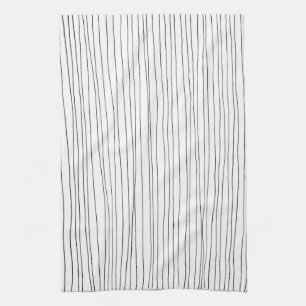 Chic hand plockade rand, svart och vit kökshandduk