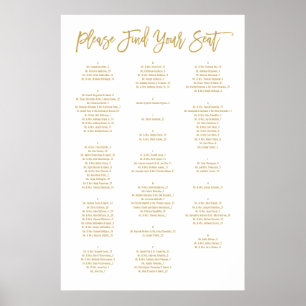 Chic Hand-tecken med alfabetiskt placeringsschema Poster