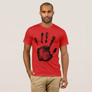 Chic: Handflatan Hand Skriv ut Silhouette T Shirt