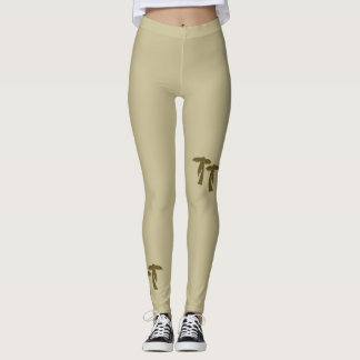 Chic Handflatan Träd - Brown Leggings