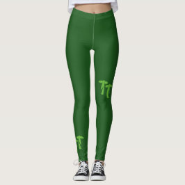 CHIC HANDFLATAN TRÄD - GRÖNT LEGGINGS