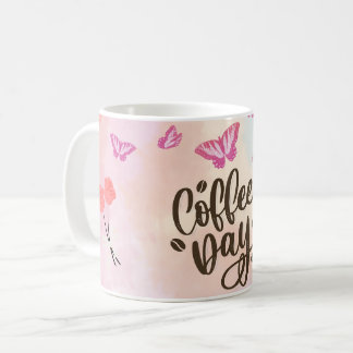 Chic Handletted Coffee Design Modern Boho ’Café’ Kaffemugg