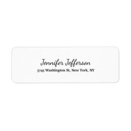 Chic Handskrift Kreativ Plain Black White Returadress Etikett